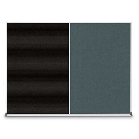 United Visual Products Triple Door Radius Corkboard, 96"X48", S UV8006-SATIN-ULTMAR